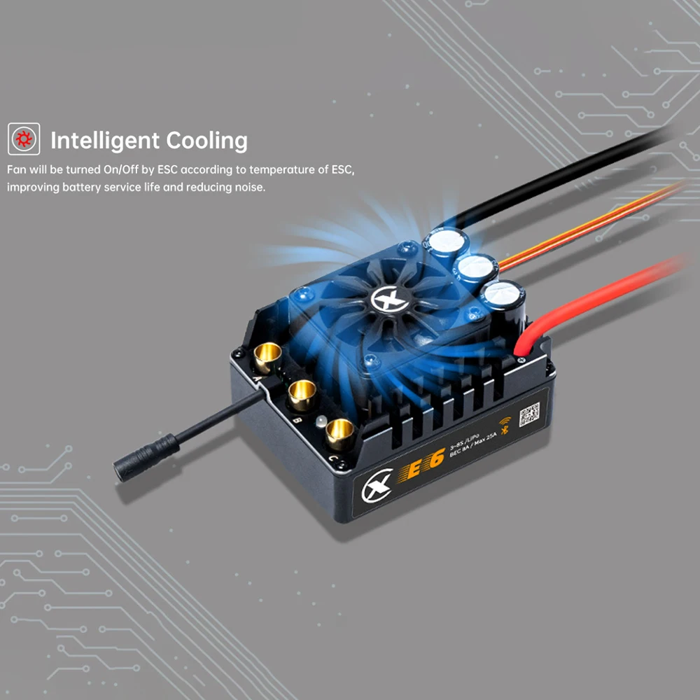 APStoreXC E6 200A 3-8S Lipo Sensored Brushless ESC For 1/6 RC Model Car Buggy Truck Accessories