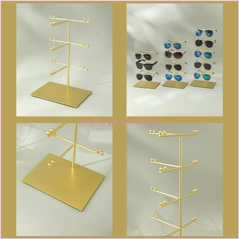 

57QA Eyeglasses Holder Stand for Sunglasses Metal Frame Eyewear Storage and Display Rack Space saving Glasses Organiser