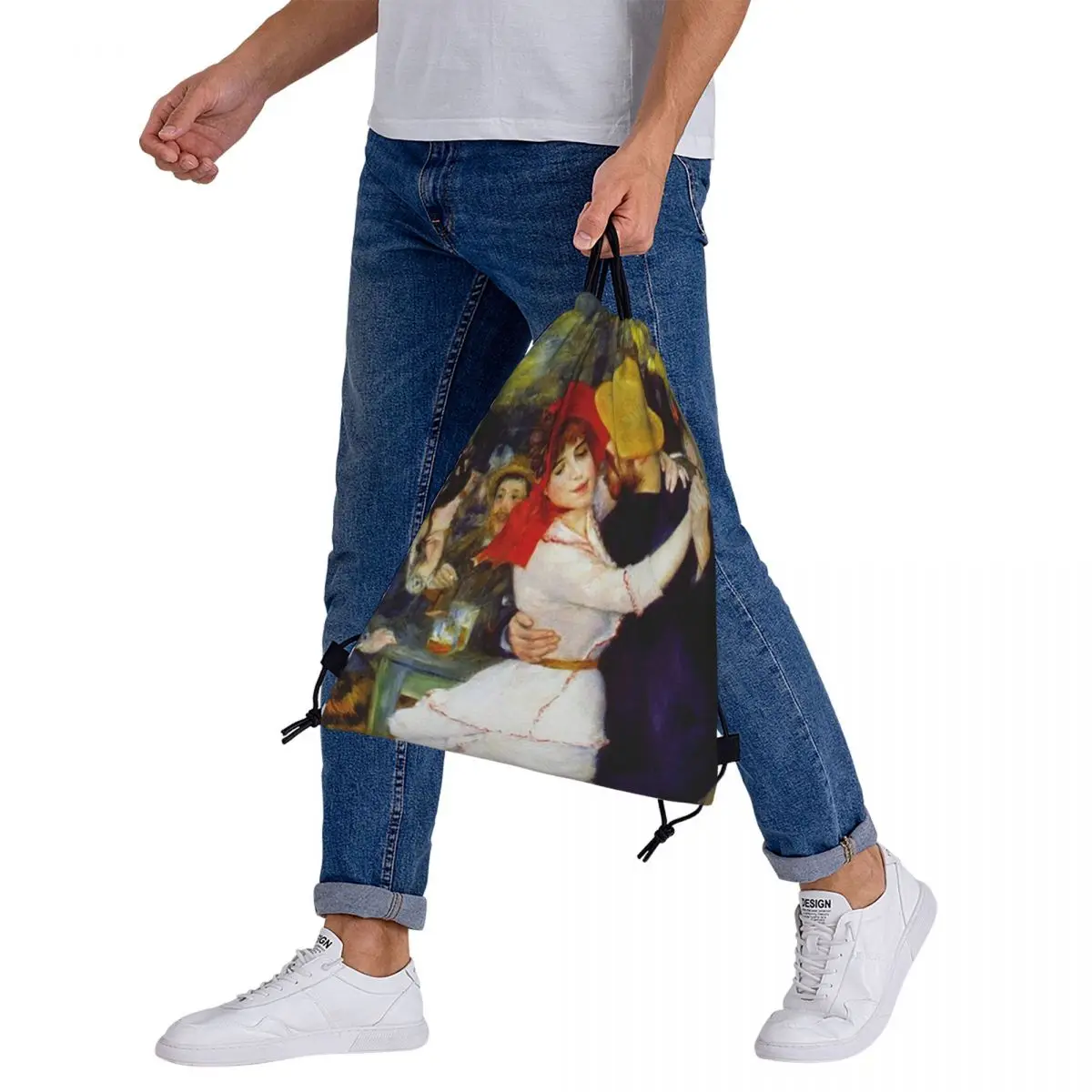 Auguste Renoir - Dance At Bougival 1883 zaini borse con coulisse coulisse Bundle Pocket Shoes Bag Book Bags studenti di viaggio