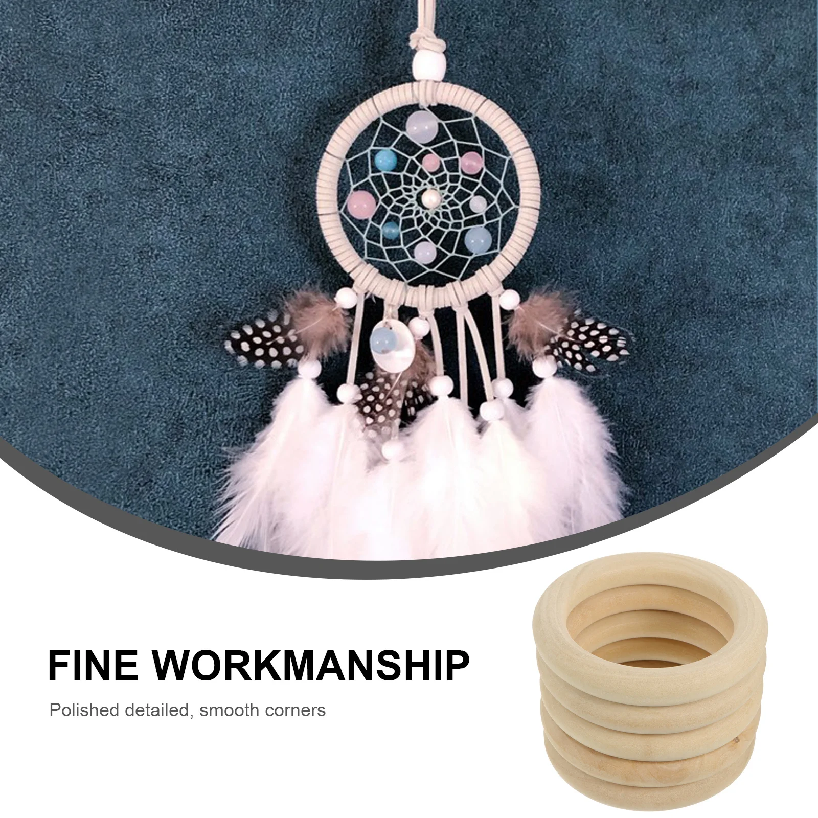 

5Pcs Round Wood Rings 100Mm Premium Solid Wooden Circles Smooth Edges for DIY Decorative Craft Projects Solid Wood Rings