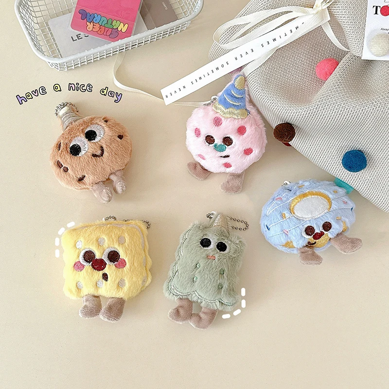 Creative Cartoon Plush Cookies Keychain Cute Stuffed Doll Lovely Bag Pendant Hanging Decoration Gift