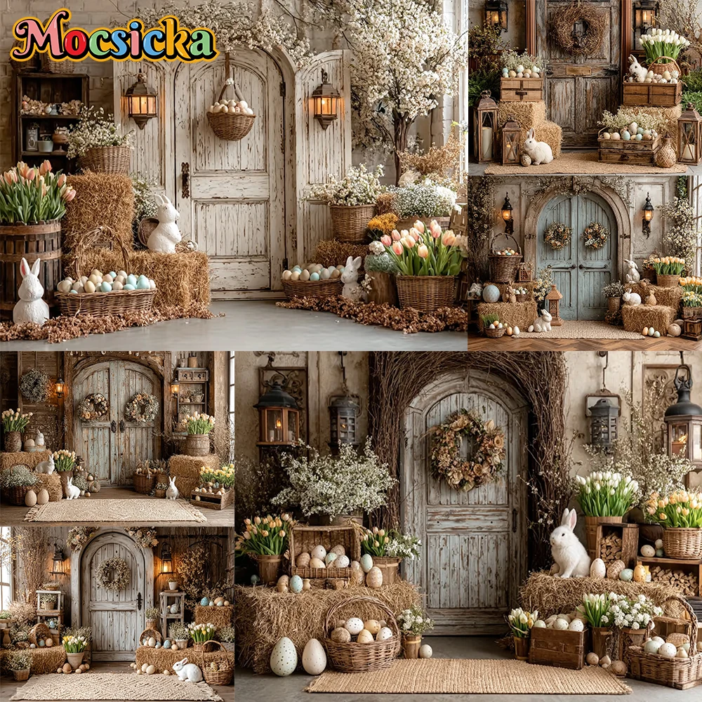 

Mocsicka Photography Backdrop Spring Easter Eggs Flowers Decoration Newborn Baby Shower 1st Party Backgrounds For Photographs