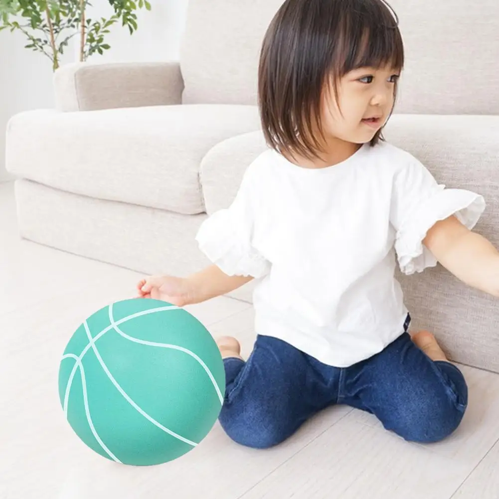 

Silent Basketball High Rebound Low Noise Basketball Uncoated High Density Foam Sports Bouncy Ball for Kids Dribbling Training