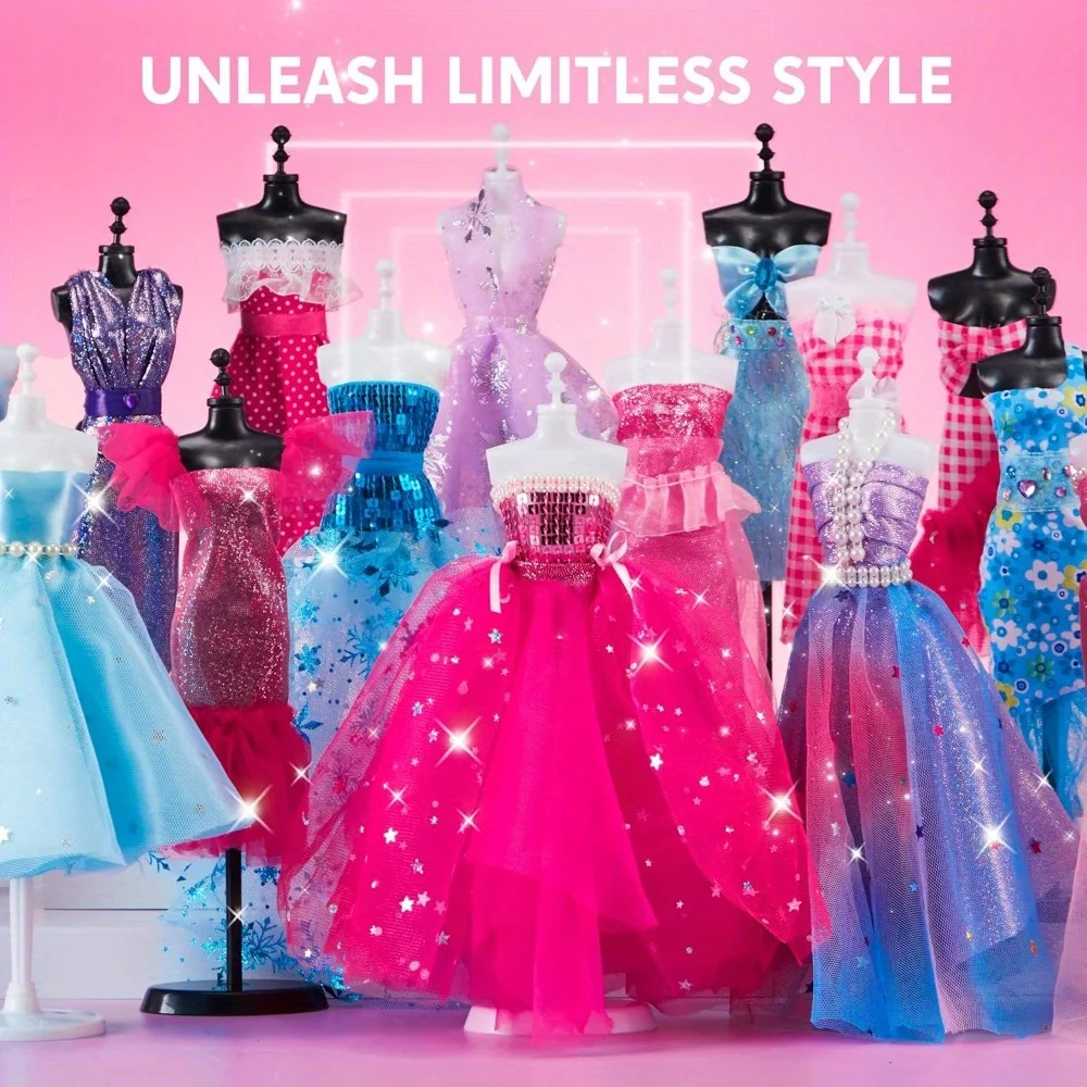 JOYFY 400 + шт. модные дизайнерские поделки для детей, наборы для шитья своими руками с 3 манекенами для девочек 8-12 лет, подарок на день рождения