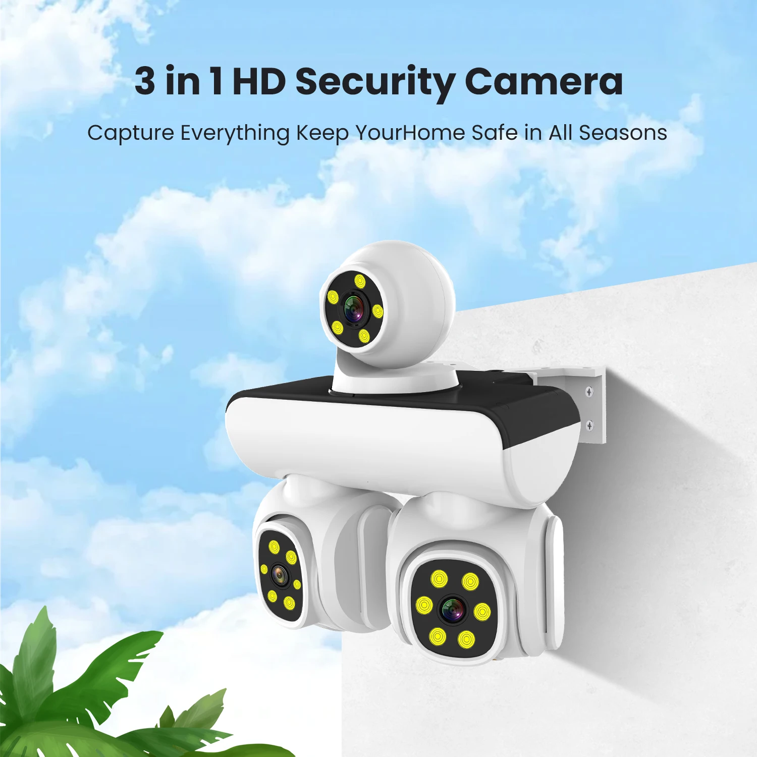 BESDER 6MP WiFi Camera PTZ Three  Screen Auto Tracking Night Vision CCTV Surveillance Camera Outdoor Security IP Camera icam365