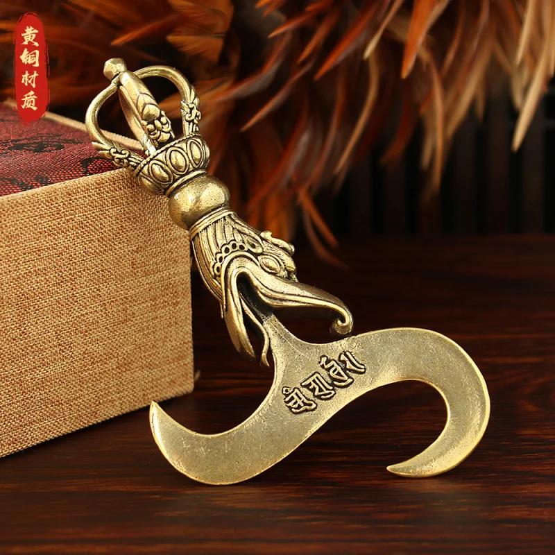 

New Tibetan Five-Strand Pestle Dragon Head Vajra Stakes Household Worship Ethnic Style Vintage Yue Dao Demon