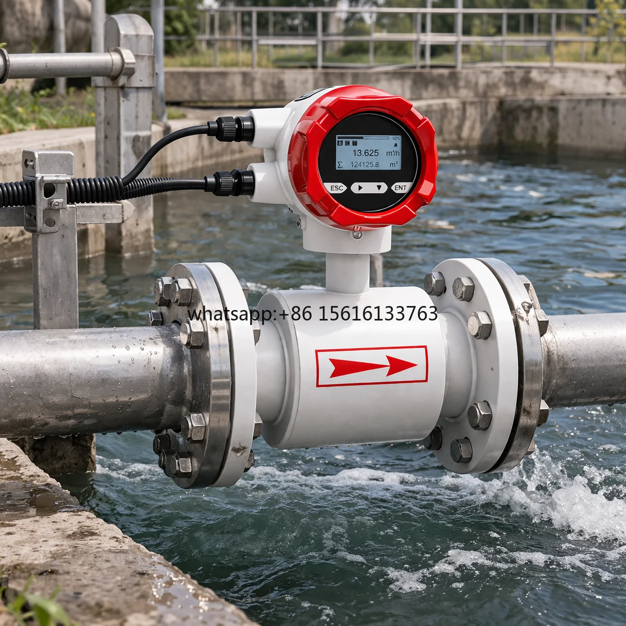 Intelligent Flow Sensor 2 4 8 Inch Transmitter 4-20mA RS485 Modbus RTU High Accuracy Electromagnetic Flow Meter