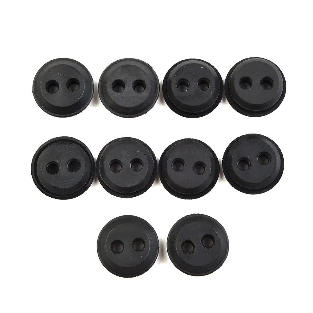 10pcs 2-Hole Fuel Tank Rubber Grommet Replacement Part For Stihl For Honda Trimmer Lawn Mower Chainsaw Fuel Gas Tank Grommet