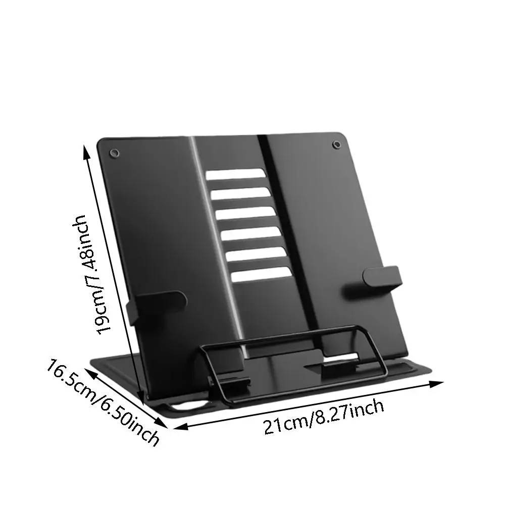 6 Adjustable Positions Desk Book Holder Heavy Duty Metal Portable Document Holder Adjustable Width Sturdy Construction