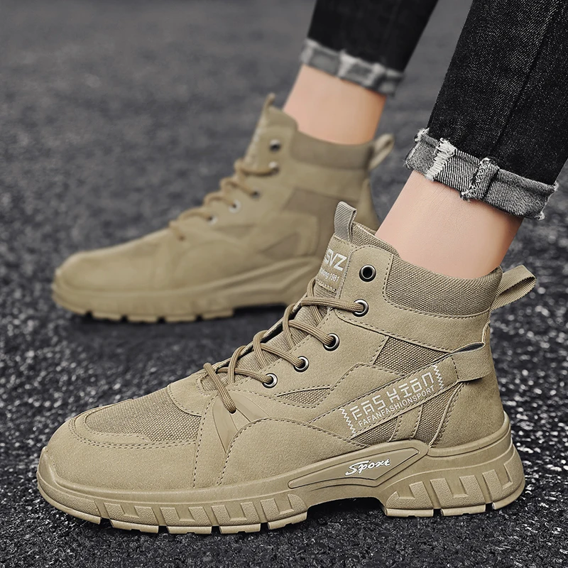 

Новые мужские высокие парусиновые туфли, туфли Martin, модная повседневная обувь, уличная многофункциональная обувь с высоким берцем на толстой подошве