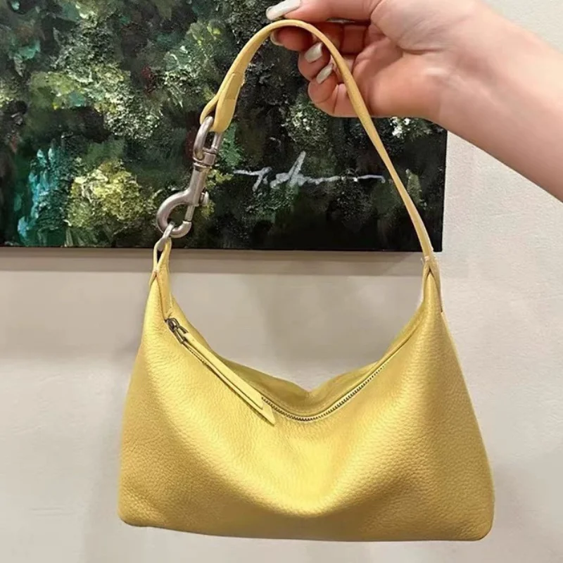 

Soft Leather Hobo Bag Mini Crescent Shoulder Bag With Adjustable Strap Vintage Minimalist Design Women Casual Daily Commute Bag