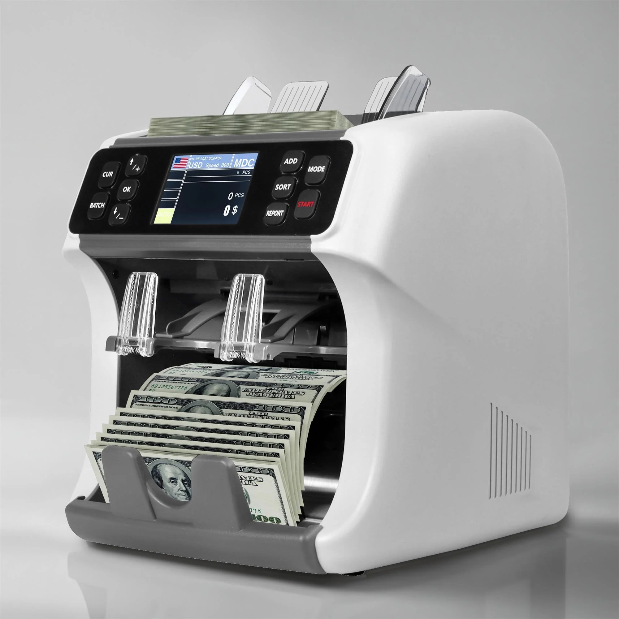Machine Money Banknote Counter Bill  Sorting Machine TWO Pocket CIS Value Cash Currency Counting