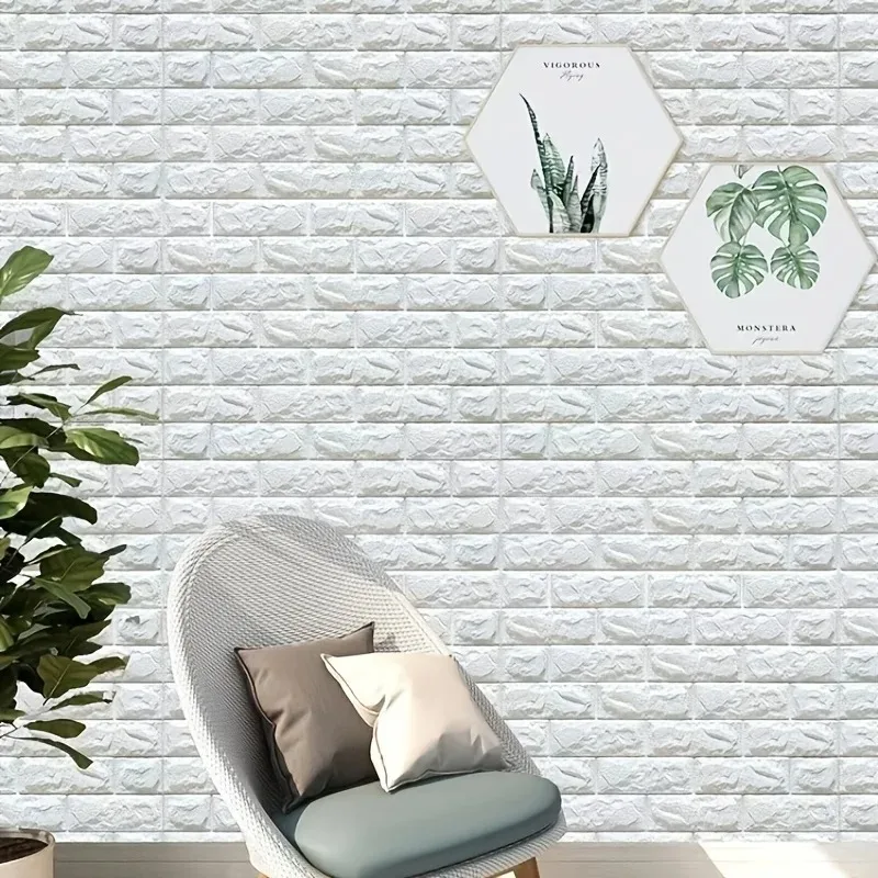 70cmx1m/5m 3D Brick Pattern Wall Sticker Self-Adhesive Panel Waterproof Living Room Wallpaper Home Decoration