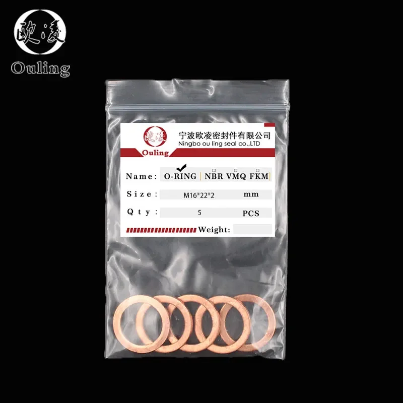 5Pcs DIN7603 M6 M8 M10 M12 M14 M16 M18 M20 T3 O Ring Gasket Sealing Copper Washer Boat Crush Washer Flat Seal Ring Fitting-.-