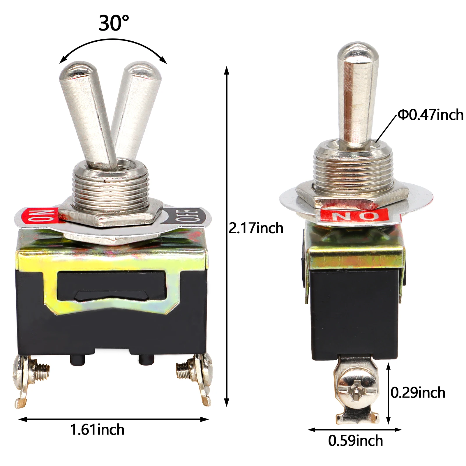 10pcs Rocker Toggle Switch 15A 250V ON/OFF SPST 2Pin Heavy Duty Car Boat With Waterproof Boot Cap Cover Light Lamp Accessories