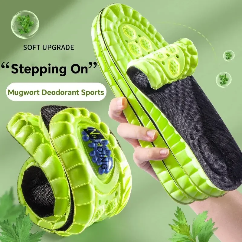 1 Paar Sport Orthopädische Einlegesohlen für Schuhe PU Luftpolstersohle Weiche Stoßdämpfung Deodorant Atmungsaktive Laufeinlagen – Detail 9