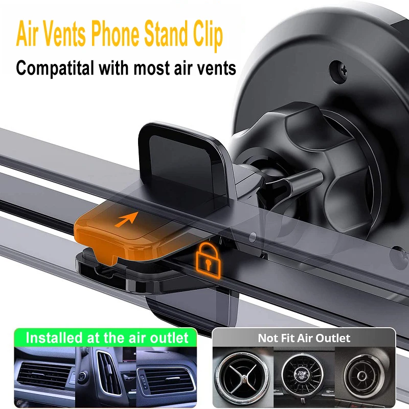 Auto Telefon Halter Clips 17mm Kugelkopf Auto Air Vent Clip Halterung Auto Air Outlet Haken Klemme Für Schwerkraft magnetische Handy Ständer – Detail 3