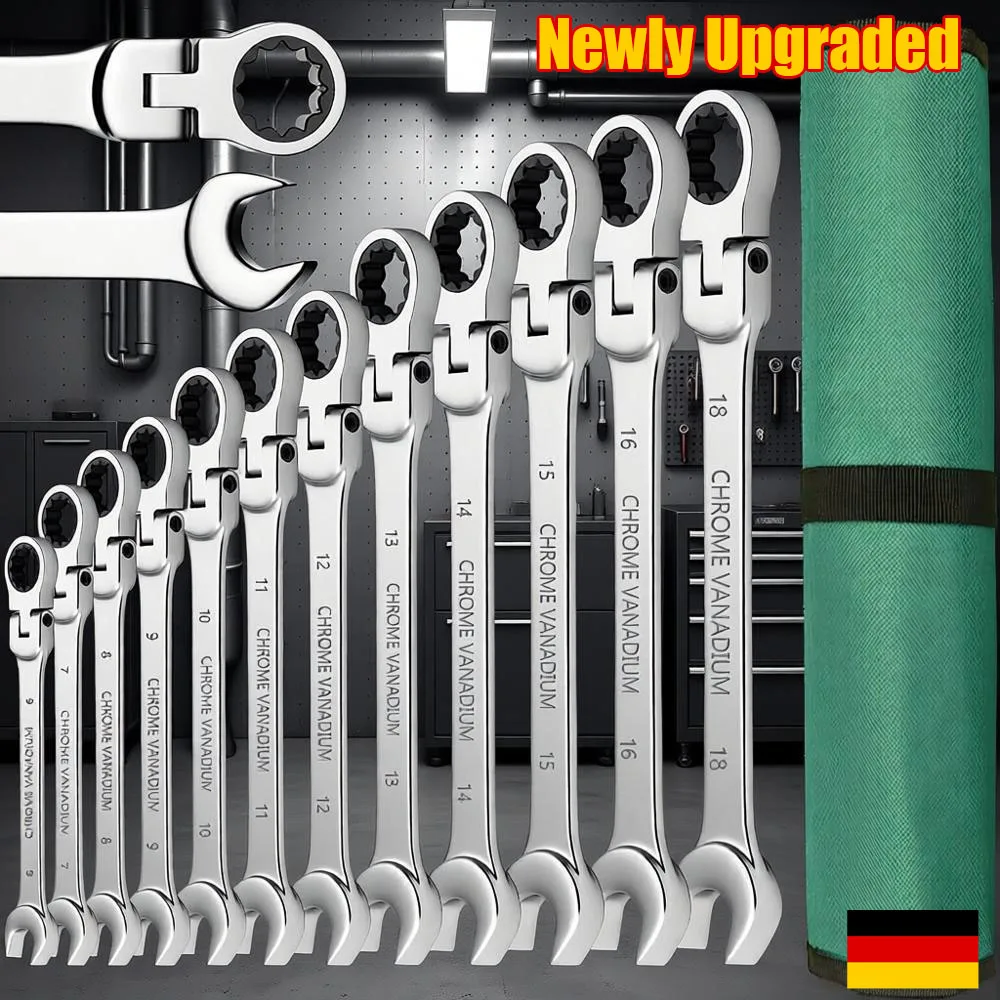 German Mil Grade 6-22mm Ratchet Wrench Set, CR-V Sockets, Better Damping