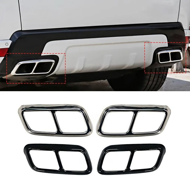 

For 2018-2022 Land Rover Range Rover Sport Rear Exhaust Tailpipe Trim Cover Quad Outlet Tip Molding Stick-on Car Accessories