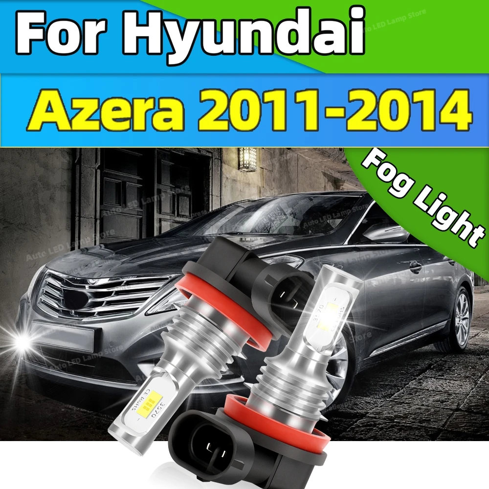 

6000K LED Fog Lamp Car Fog Light Front Bulb 20000LM Ultra Bright Plug and Play For Hyundai Azera 2011 2012 2013 2014