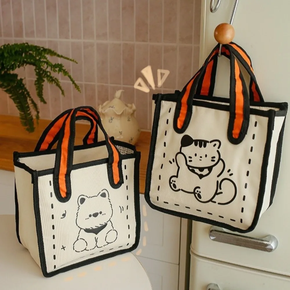 حقيبة غداء كرتونية جديدة بسحاب INS حقيبة يد سميكة للعشاء في الهواء الطلق