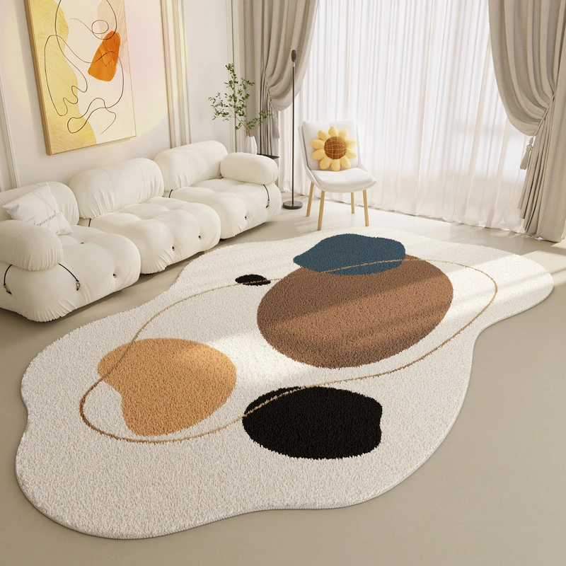 

Nordic Living Room Decoration Carpet Simple Irregular Bedroom Plush Non-slip Carpets Home Cloakroom Office Room Fluffy Soft Rug