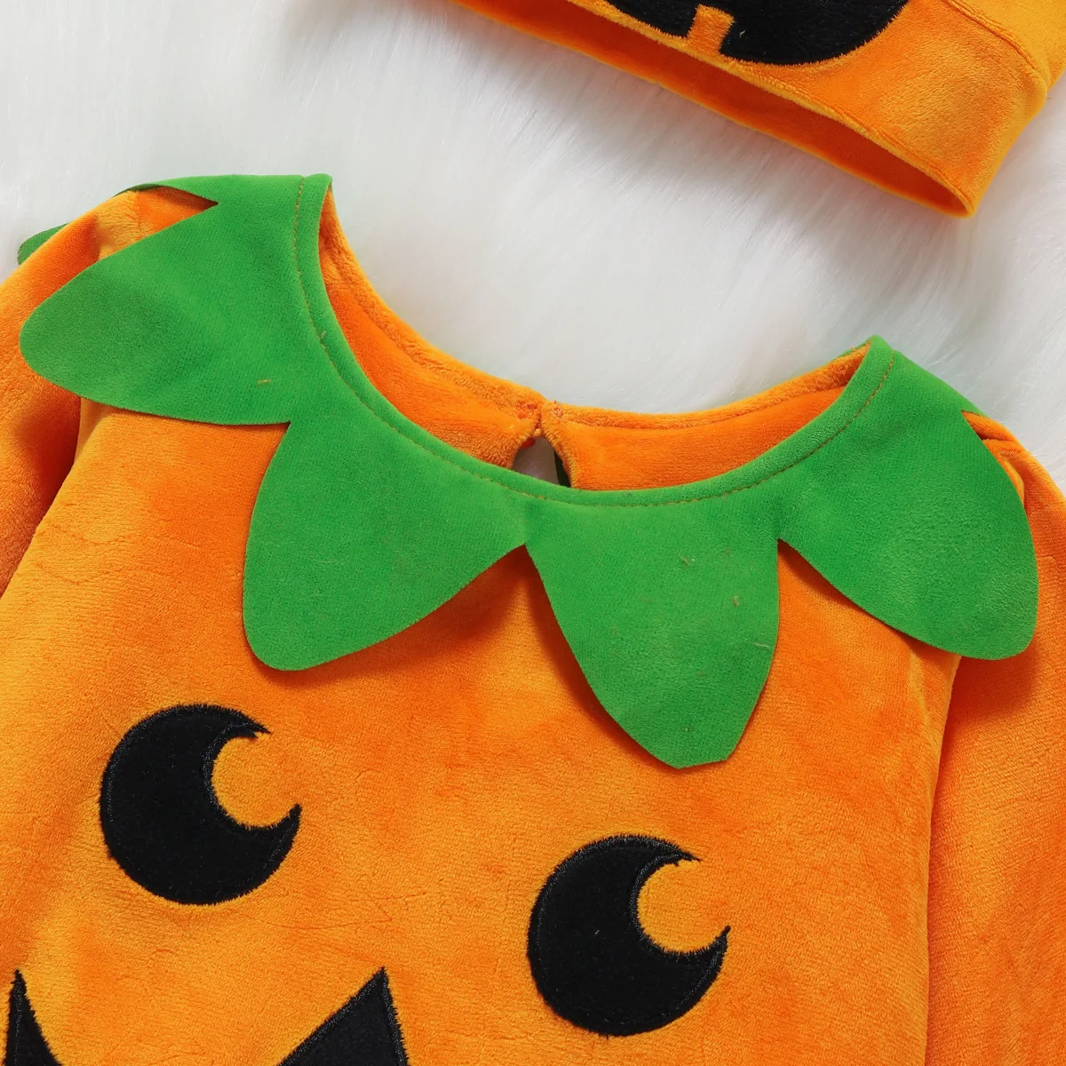2025 Halloween nouveau bébé Onesie décontracté mignon imprimé Onesie citrouille chapeau à manches longues escalade costume trois pièces ensemble