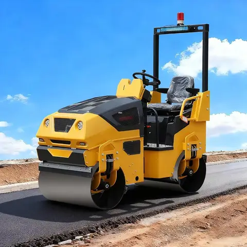 3 Ton Ride-on Vibratory Road Roller Double Drum Asphalt Soil Compactor CE Approved
