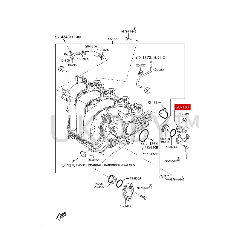 ZJY120130 Suitable for Ma zd a 2-Star Cheng M3 Engine intake control valve, swirl control valve