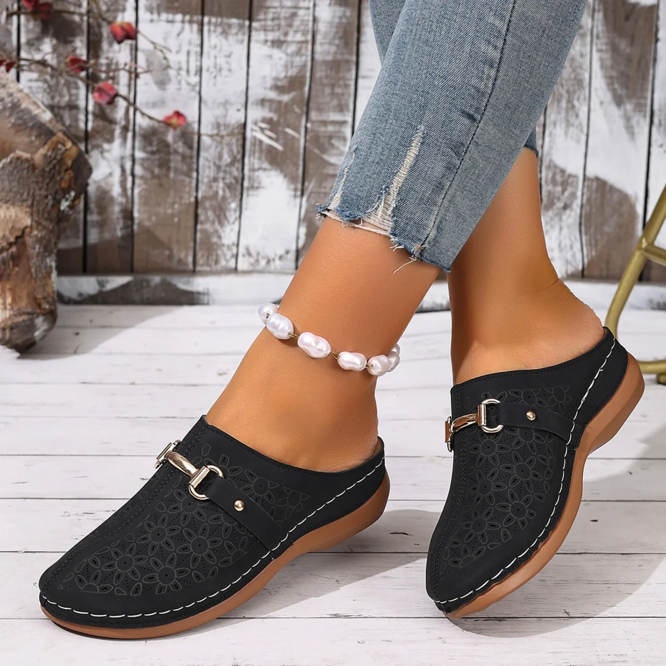 Damen-Halbschuhe: Leichte, modische Outdoor-Watschuhe für Mütter mittleren Alters – Sommer-Sandalen für Frauen – Detail 13