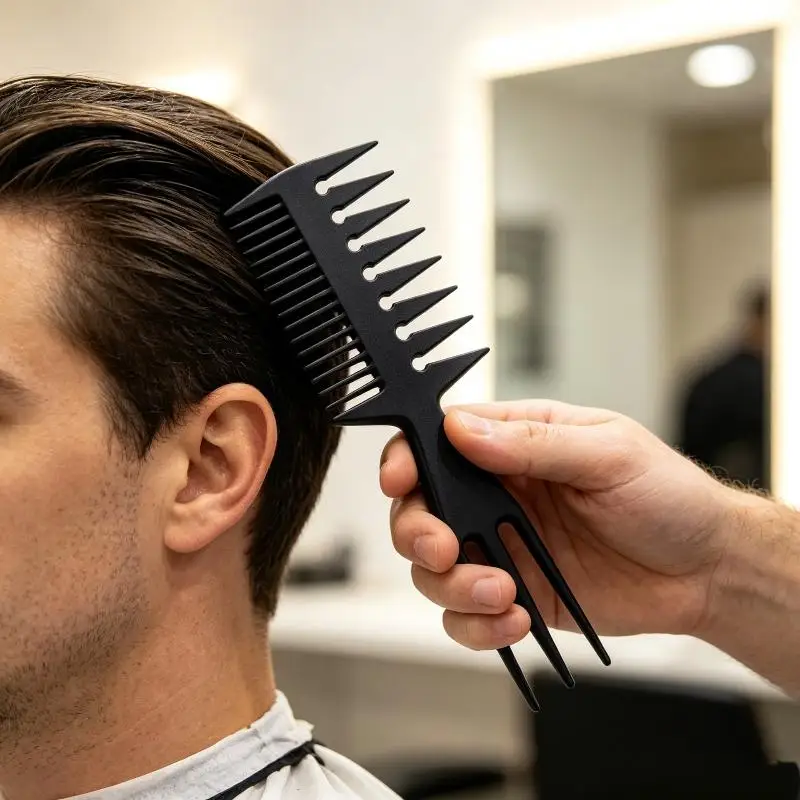 3Pcs Hair Styling Wide Tooth Comb Hair Pick Texture Comb Slicked-back Undercut Anti Static Comb Styling Comb Set For Men