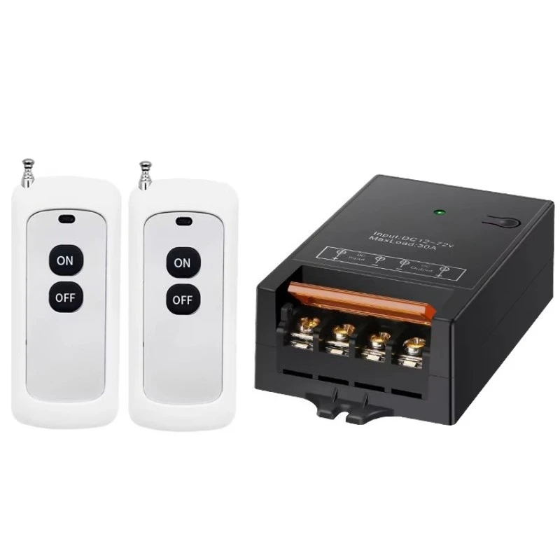 DC 12V 30A 433MHz RF Wireless Relay Remote Control Switch Latching Transmitter Receiver for Electric Gate Motor
