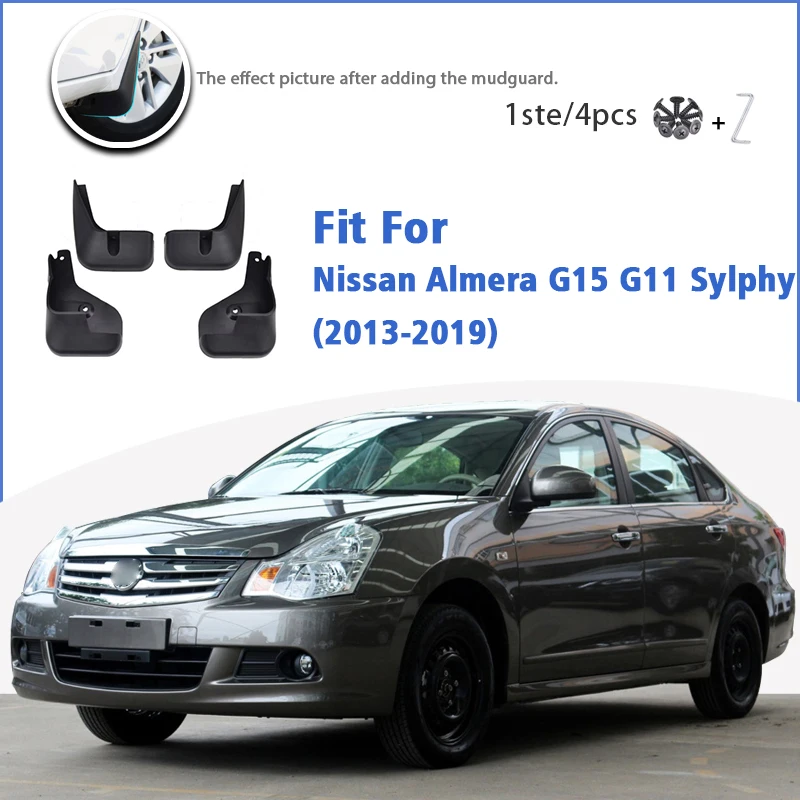 

Mudguard For Nissan Almera G11 G15 Russia Version Sylphy 2013-2019 Front Rear 4pcs Mudflaps Mudguards Splash Guard Fender