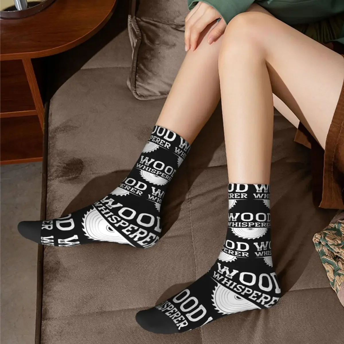 Calcetines geniales y divertidos para carpintero, regalo para carpintero, susurrador de madera, medias de alta calidad, calcetines largos para todas las estaciones, regalos para hombre y mujer