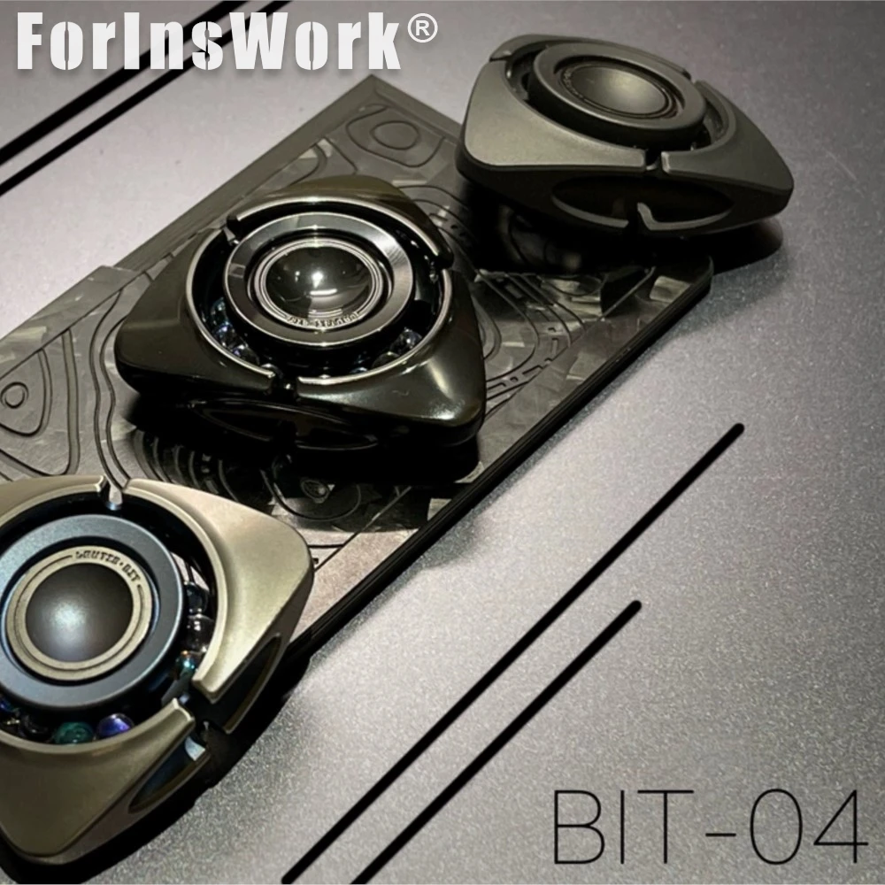 LAUTEI BIT-04 الزركونيوم تلميع ثلاثي أوراق تململ سبينر المعادن EDC لعبة للبالغين الإجهاد الإغاثة فنجر سبينر بت سلسلة #3