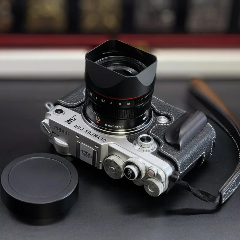 Untuk Panasonic LUMIX G LEICA DG SUMMILUX 15Mm F1.7 ASPH Bayonet Metal Square Len Hood Dilengkapi dengan Tutup Logam