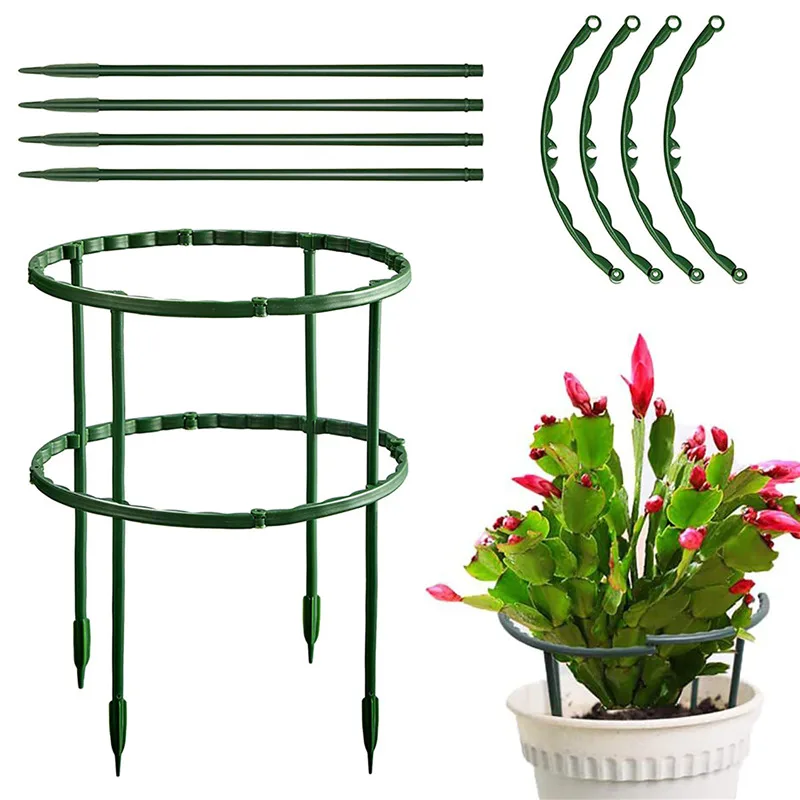 Garden Plant Support Cage Plie Flower Stand Holder Plastic Semicircle Green House Orchard Fixing Rod Gardening Bonsai Tool