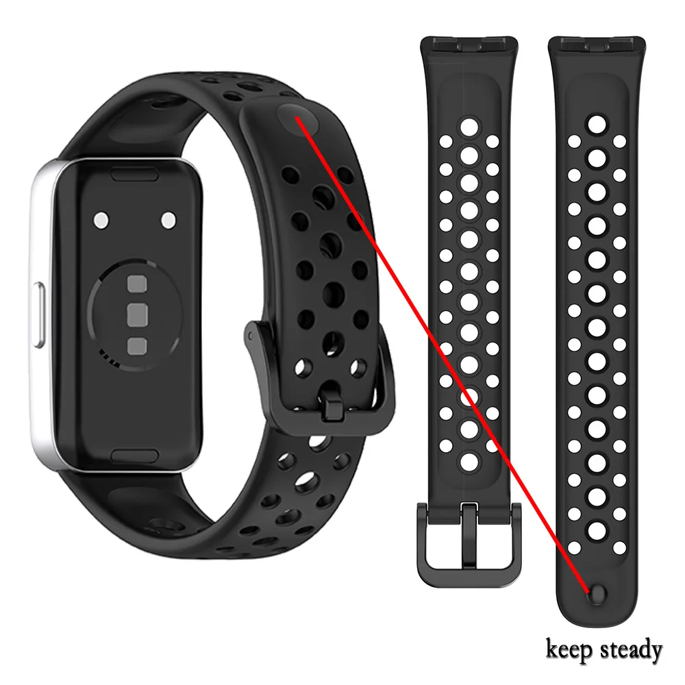 Strap For Huawei Band 9 /9NFC Soft Silicone Bracelet Sport Wristband Hidden Buckle Watchband For Huawei Band 8 /8NFC