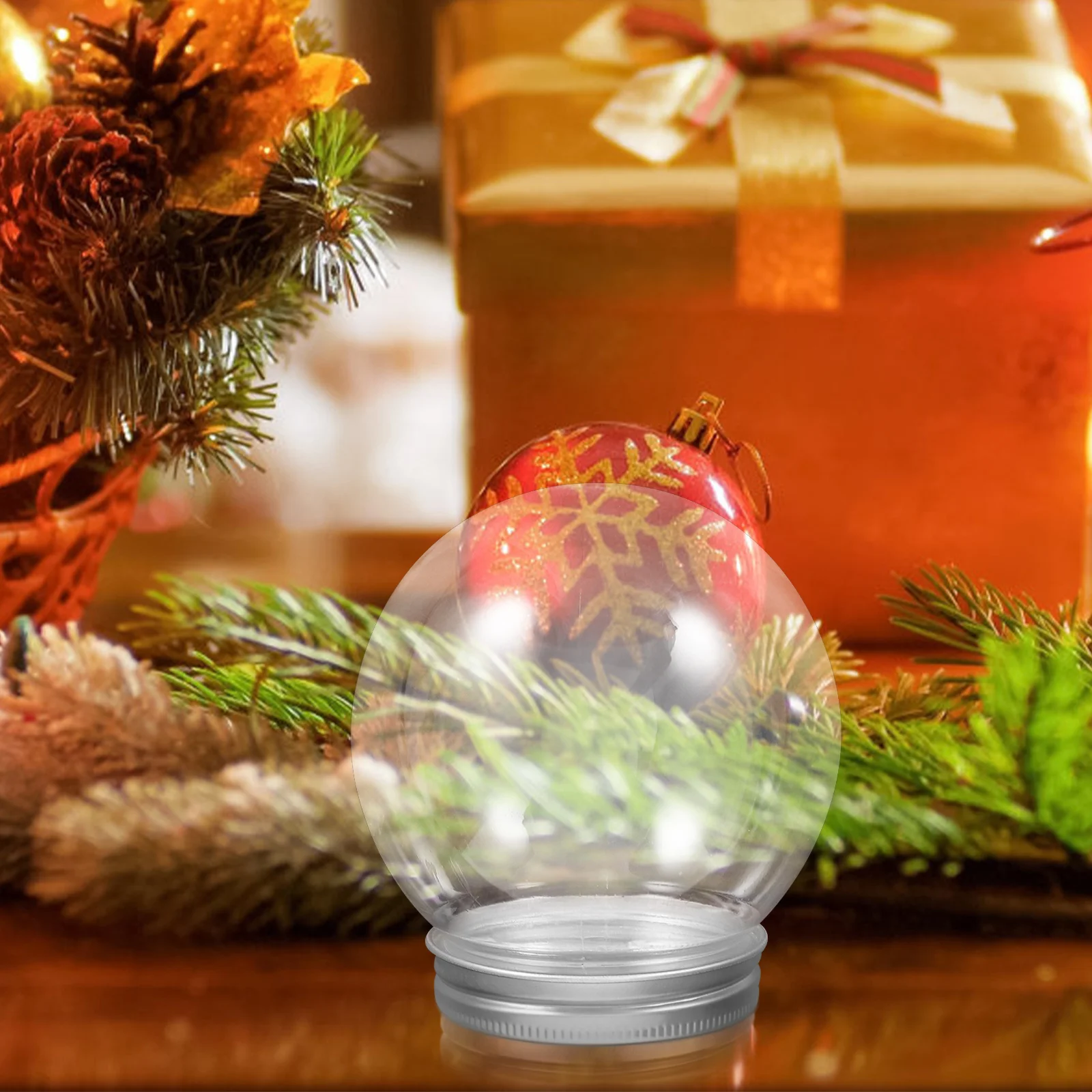 

12Pcs Clear Plastic Snow Globe Candy Containers Screw Top DIY Craft Kit Bulk Small Globe for Birthday Wedding Celebration