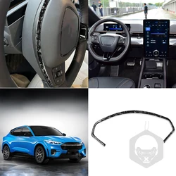 for Mustang Mach E 2021 Steering wheel decoration cover trim sticker decal Car Interior Accessories Forged Carbon Fiber