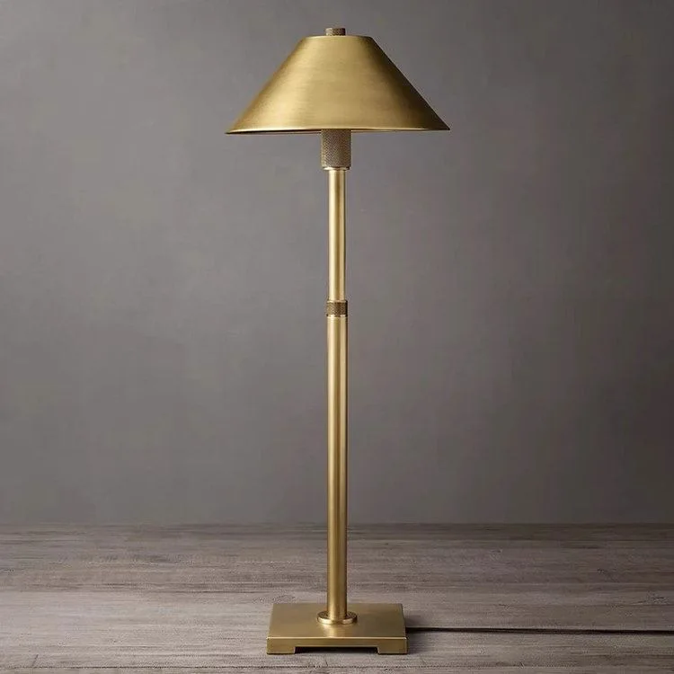 Solid Brass Adjustable Height Luxury Buffet Table Lamp Minimalist Desk Lamp for Living Room Bedroom Entryway Villa DecorLighting
