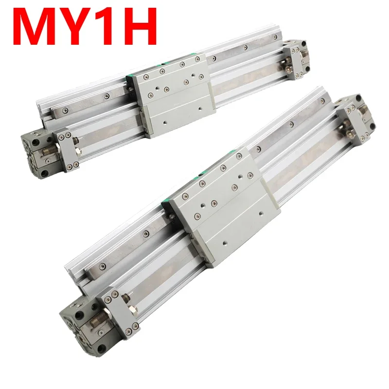 MY1H Type Bore16/20/25 Mechanically Air Rodless Pneumatic Cylinder Slide Bearing 100-900mm Stroke Table With guide Rail Block