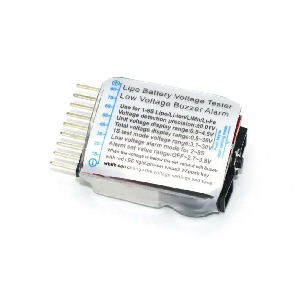 NEEBRC 5PCS 1S-8S LED Lipo Battery Low Voltage Meter Tester Monitor Buzzer Alarm for RC Car FPV Racing Drone Airplane Helicopter