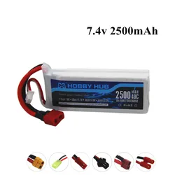 RC Lipo Battery 2S 7.4V 2500mah 40C Max 80C for Wltoys 12428 12423 1:12 RC Car Spare parts