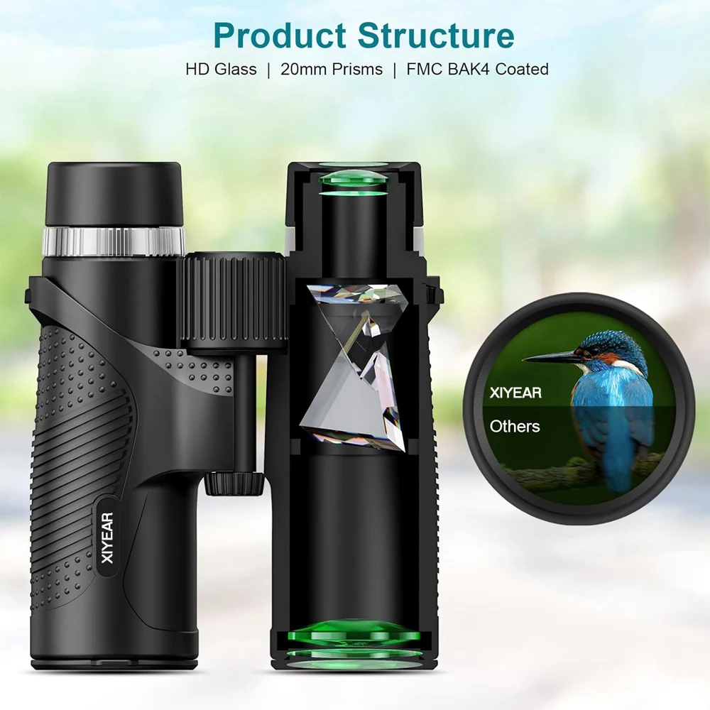 Binoculars 10x42 HD Hunting Birdwatching Binoculars High Magnification with BaK4 Prism Professional Birdwatching Hunting