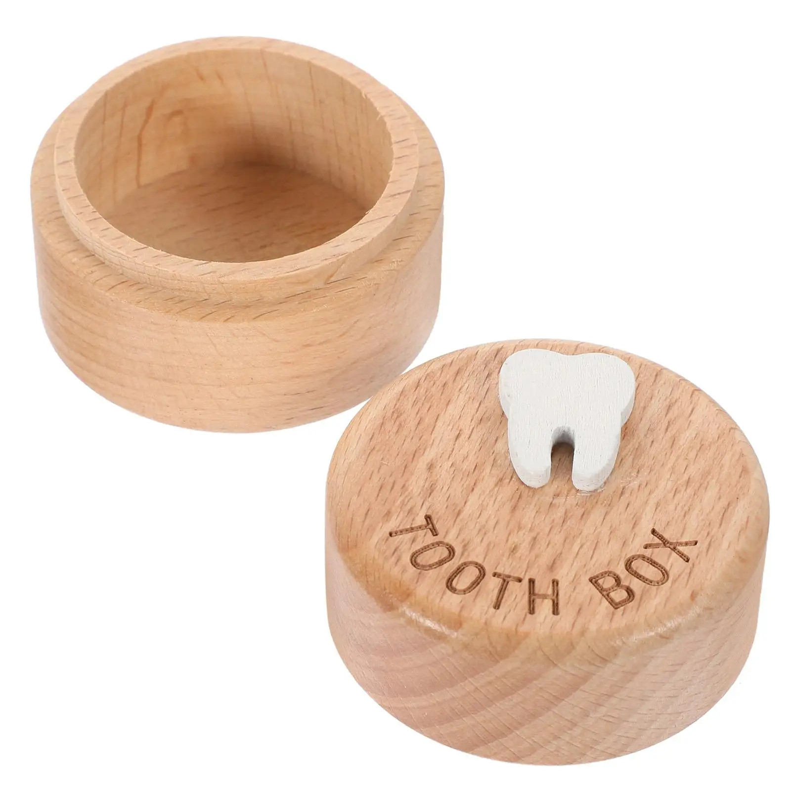 Wooden Kid Tooth Holder Baby Keepsake Teeth Storage Children Collection Organizer