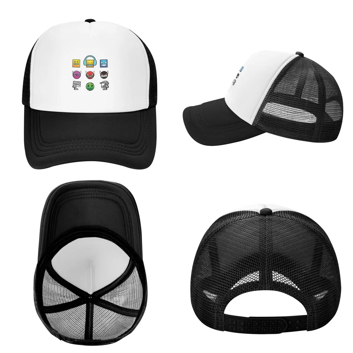 Video Game Geometry Dash Cap Casual Mesh Baseball Caps Adjustable Hat Hip Hop Summer Unisex Baseball Hats