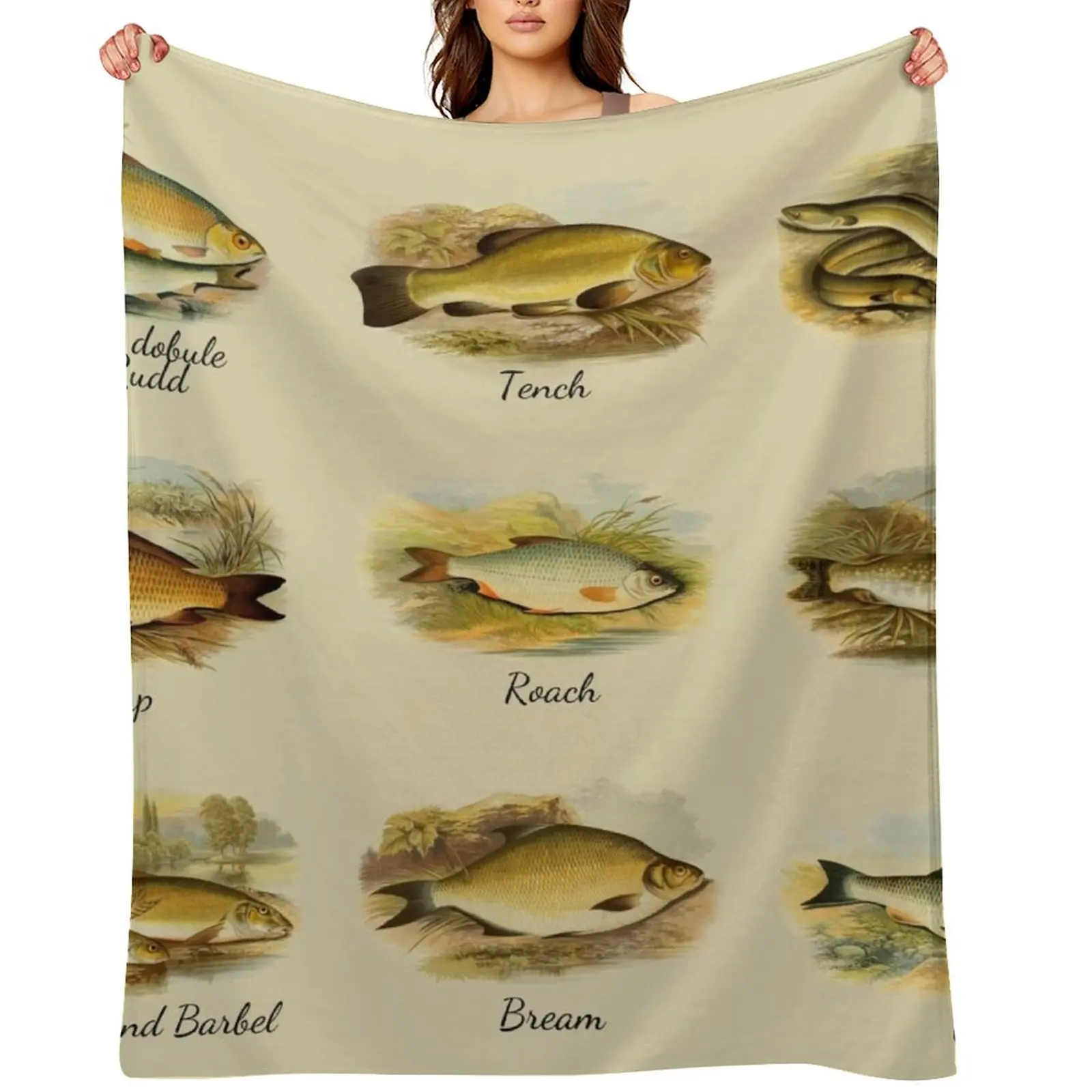 

British Freshwater fish identification ID Throw Blanket Blankets For Bed valentine gift ideas Plush Kid'S Blankets