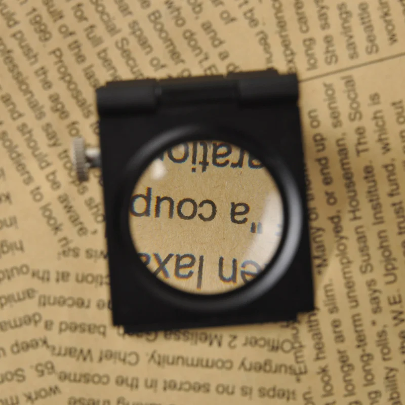 Folding 10x Metal Desk Magnifier Optical Lens Foldable Printing Cloth Magnifying Tool Glass Pointer Loupe