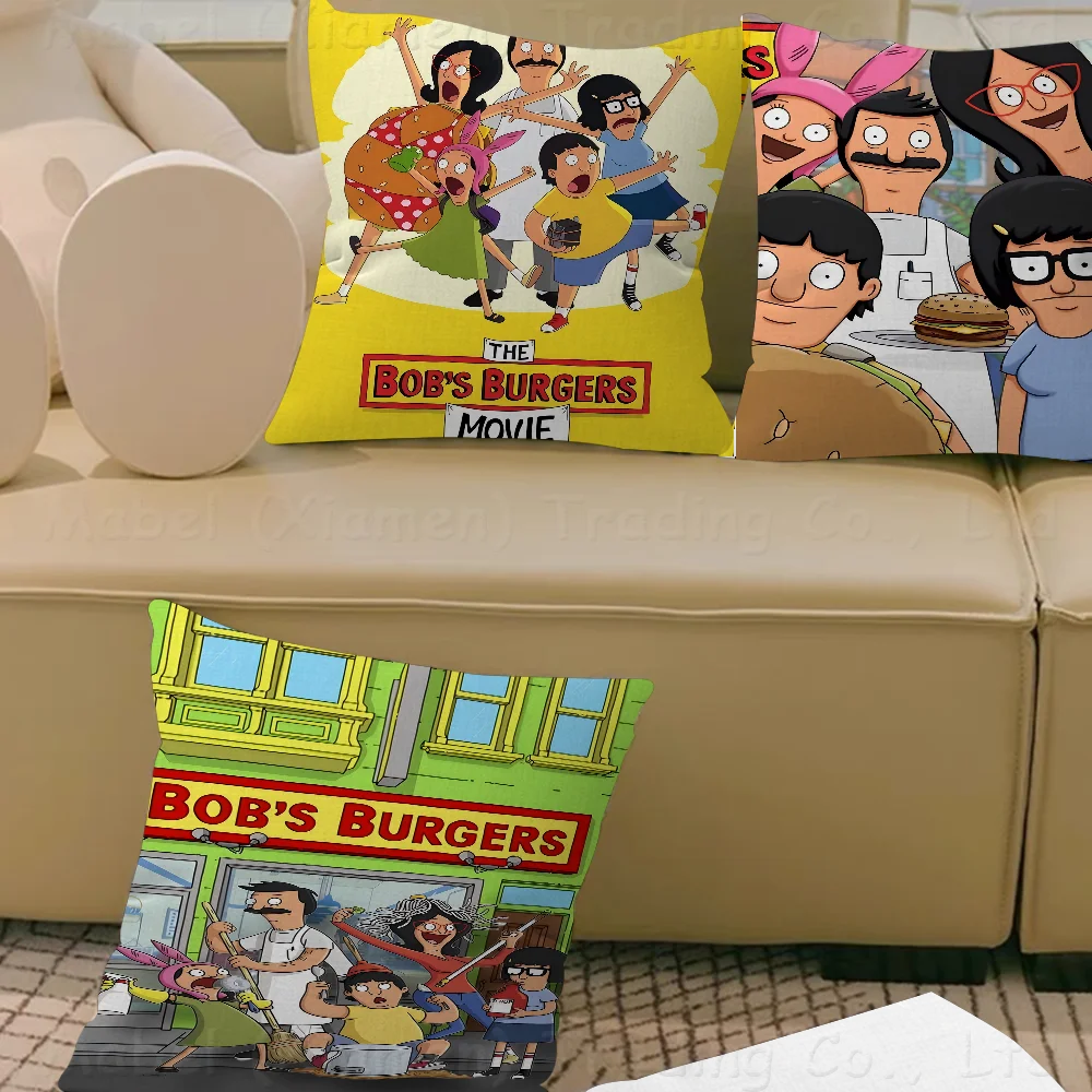 Cartoon Bobs B-BurgersPillow Covers Cartoon Sofa Decorative Home Double-sided Printing Short Plush Cute Cushion Cover